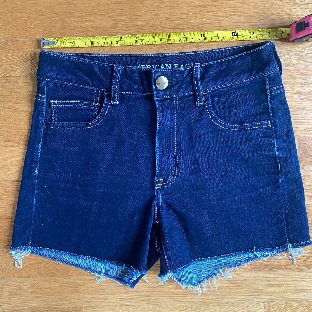 American Eagle Highwaisted Dark Denim Shorts